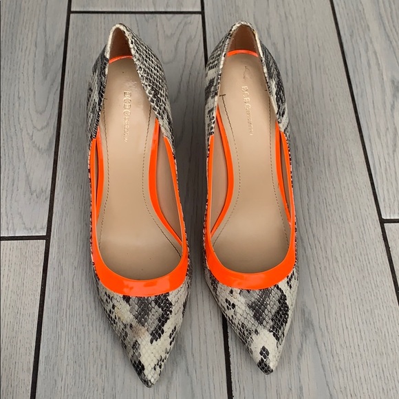 Shoes - BCBG Heels 👠 Snake Print with Neon Orange